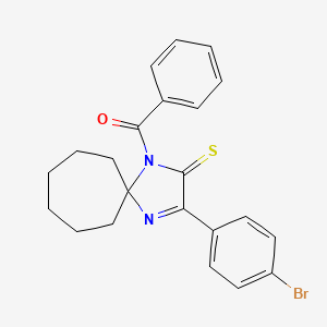 molecular formula C22H21BrN2OS B3299428 1-Benzoyl-3-(4-bromophenyl)-1,4-diazaspiro[4.6]undec-3-ene-2-thione CAS No. 899910-22-6