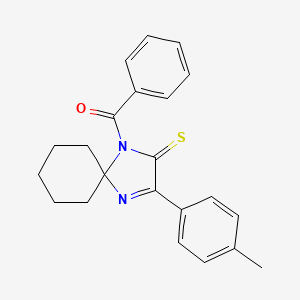 molecular formula C22H22N2OS B3299430 1-Benzoyl-3-(4-methylphenyl)-1,4-diazaspiro[4.5]dec-3-ene-2-thione CAS No. 899910-36-2