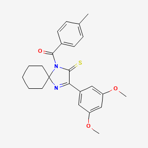 molecular formula C24H26N2O3S B3299438 3-(3,5-Dimethoxyphenyl)-1-(4-methylbenzoyl)-1,4-diazaspiro[4.5]dec-3-ene-2-thione CAS No. 899910-42-0