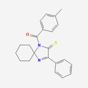 molecular formula C22H22N2OS B3299441 1-(4-Methylbenzoyl)-3-phenyl-1,4-diazaspiro[4.5]dec-3-ene-2-thione CAS No. 899910-57-7
