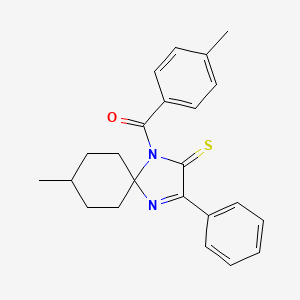 molecular formula C23H24N2OS B3299447 8-Methyl-1-(4-methylbenzoyl)-3-phenyl-1,4-diazaspiro[4.5]dec-3-ene-2-thione CAS No. 899910-60-2
