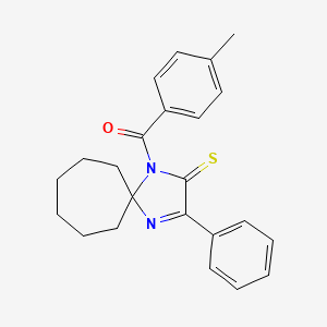 molecular formula C23H24N2OS B3299449 1-(4-Methylbenzoyl)-3-phenyl-1,4-diazaspiro[4.6]undec-3-ene-2-thione CAS No. 899910-63-5