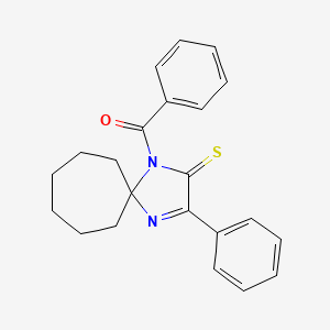 molecular formula C22H22N2OS B3299458 1-Benzoyl-3-phenyl-1,4-diazaspiro[4.6]undec-3-ene-2-thione CAS No. 899910-84-0