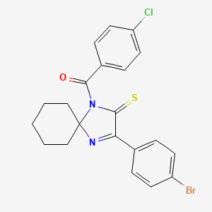 molecular formula C21H18BrClN2OS B3299471 3-(4-Bromophenyl)-1-(4-chlorobenzoyl)-1,4-diazaspiro[4.5]dec-3-ene-2-thione CAS No. 899910-90-8