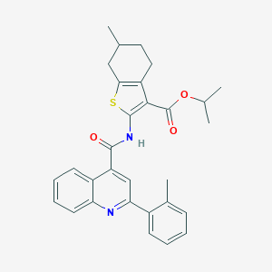 Isopropyl 6-methyl-2-({[2-(2-methylphenyl)-4-quinolinyl]carbonyl}amino)-4,5,6,7-tetrahydro-1-benzothiophene-3-carboxylate