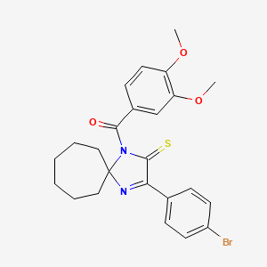3-(4-Bromophenyl)-1-(3,4-dimethoxybenzoyl)-1,4-diazaspiro[4.6]undec-3-ene-2-thione