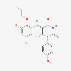 5-(3,5-dibromo-2-propoxybenzylidene)-1-(4-methoxyphenyl)-2,4,6(1H,3H,5H)-pyrimidinetrione