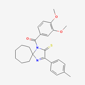 molecular formula C25H28N2O3S B3299504 1-(3,4-Dimethoxybenzoyl)-3-(4-methylphenyl)-1,4-diazaspiro[4.6]undec-3-ene-2-thione CAS No. 899911-26-3