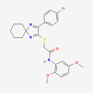 molecular formula C24H26BrN3O3S B3299525 2-{[3-(4-Bromophenyl)-1,4-diazaspiro[4.5]deca-1,3-dien-2-YL]sulfanyl}-N-(2,5-dimethoxyphenyl)acetamide CAS No. 899911-62-7