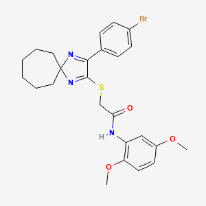 molecular formula C25H28BrN3O3S B3299530 2-((3-(4-bromophenyl)-1,4-diazaspiro[4.6]undeca-1,3-dien-2-yl)thio)-N-(2,5-dimethoxyphenyl)acetamide CAS No. 899911-68-3