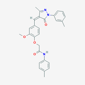 2-(2-methoxy-4-{[3-methyl-1-(3-methylphenyl)-5-oxo-1,5-dihydro-4H-pyrazol-4-ylidene]methyl}phenoxy)-N-(4-methylphenyl)acetamide