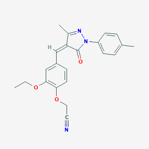 (2-ethoxy-4-{(Z)-[3-methyl-1-(4-methylphenyl)-5-oxo-1,5-dihydro-4H-pyrazol-4-ylidene]methyl}phenoxy)acetonitrile