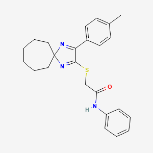 molecular formula C24H27N3OS B3299562 2-{[3-(4-Methylphenyl)-1,4-diazaspiro[4.6]undeca-1,3-dien-2-YL]sulfanyl}-N-phenylacetamide CAS No. 899913-08-7