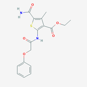 Ethyl 5-carbamoyl-4-methyl-2-[(phenoxyacetyl)amino]thiophene-3-carboxylate