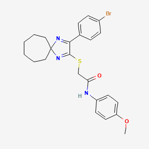 molecular formula C24H26BrN3O2S B3299598 2-{[3-(4-Bromophenyl)-1,4-diazaspiro[4.6]undeca-1,3-dien-2-YL]sulfanyl}-N-(4-methoxyphenyl)acetamide CAS No. 899914-05-7