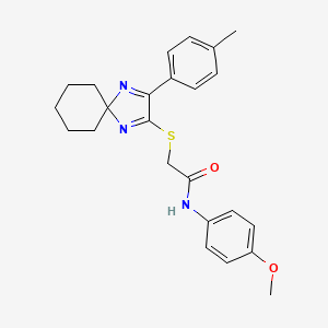 molecular formula C24H27N3O2S B3299612 N-(4-Methoxyphenyl)-2-{[3-(4-methylphenyl)-1,4-diazaspiro[4.5]deca-1,3-dien-2-YL]sulfanyl}acetamide CAS No. 899914-19-3