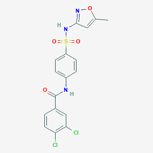 molecular formula C17H13Cl2N3O4S B329962 3,4-dichloro-N-(4-{[(5-methyl-3-isoxazolyl)amino]sulfonyl}phenyl)benzamide 