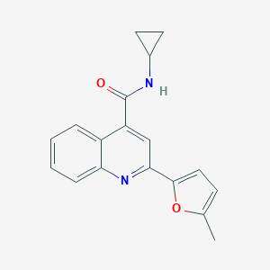 molecular formula C18H16N2O2 B329963 N-cyclopropyl-2-(5-methylfuran-2-yl)quinoline-4-carboxamide 