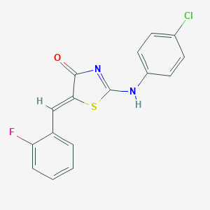 (5Z)-2-(4-chloroanilino)-5-[(2-fluorophenyl)methylidene]-1,3-thiazol-4-one