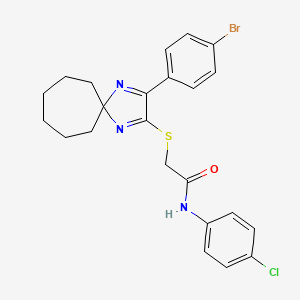molecular formula C23H23BrClN3OS B3299643 2-{[3-(4-Bromophenyl)-1,4-diazaspiro[4.6]undeca-1,3-dien-2-YL]sulfanyl}-N-(4-chlorophenyl)acetamide CAS No. 899914-55-7