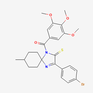 3-(4-Bromophenyl)-8-methyl-1-(3,4,5-trimethoxybenzoyl)-1,4-diazaspiro[4.5]dec-3-ene-2-thione
