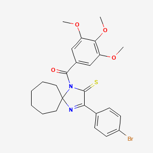 molecular formula C25H27BrN2O4S B3299689 3-(4-Bromophenyl)-1-(3,4,5-trimethoxybenzoyl)-1,4-diazaspiro[4.6]undec-3-ene-2-thione CAS No. 899916-94-0