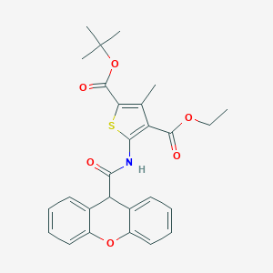 molecular formula C27H27NO6S B329971 2-tert-butyl 4-ethyl 3-methyl-5-[(9H-xanthen-9-ylcarbonyl)amino]-2,4-thiophenedicarboxylate 