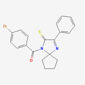 molecular formula C20H17BrN2OS B3299726 1-(4-Bromobenzoyl)-3-phenyl-1,4-diazaspiro[4.4]non-3-ene-2-thione CAS No. 899917-40-9
