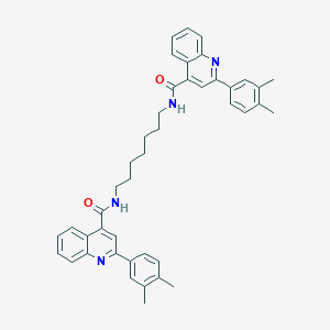 molecular formula C43H44N4O2 B329973 2-(3,4-dimethylphenyl)-N-[7-({[2-(3,4-dimethylphenyl)-4-quinolinyl]carbonyl}amino)heptyl]-4-quinolinecarboxamide 
