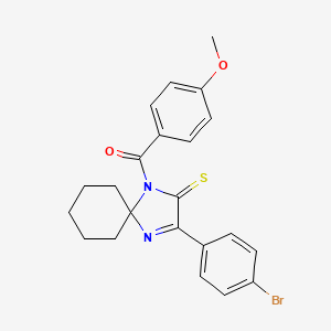 3-(4-Bromophenyl)-1-(4-methoxybenzoyl)-1,4-diazaspiro[4.5]dec-3-ene-2-thione