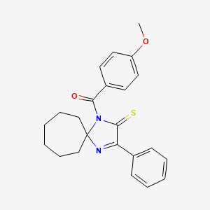 molecular formula C23H24N2O2S B3299747 1-(4-Methoxybenzoyl)-3-phenyl-1,4-diazaspiro[4.6]undec-3-ene-2-thione CAS No. 899917-82-9