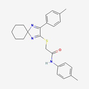 molecular formula C24H27N3OS B3299789 N-(4-Methylphenyl)-2-{[3-(4-methylphenyl)-1,4-diazaspiro[4.5]deca-1,3-dien-2-YL]sulfanyl}acetamide CAS No. 899931-83-0
