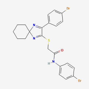 N-(4-Bromophenyl)-2-{[3-(4-bromophenyl)-1,4-diazaspiro[4.5]deca-1,3-dien-2-YL]sulfanyl}acetamide