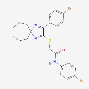 N-(4-Bromophenyl)-2-{[3-(4-bromophenyl)-1,4-diazaspiro[4.6]undeca-1,3-dien-2-YL]sulfanyl}acetamide
