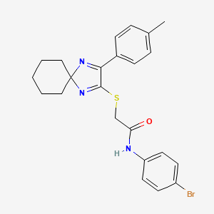 molecular formula C23H24BrN3OS B3299816 N-(4-Bromophenyl)-2-{[3-(4-methylphenyl)-1,4-diazaspiro[4.5]deca-1,3-dien-2-YL]sulfanyl}acetamide CAS No. 899932-13-9