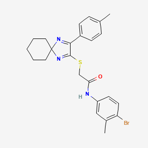 molecular formula C24H26BrN3OS B3299846 N-(4-bromo-3-methylphenyl)-2-((3-(p-tolyl)-1,4-diazaspiro[4.5]deca-1,3-dien-2-yl)thio)acetamide CAS No. 899932-94-6