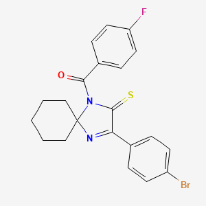 molecular formula C21H18BrFN2OS B3299854 3-(4-Bromophenyl)-1-(4-fluorobenzoyl)-1,4-diazaspiro[4.5]dec-3-ene-2-thione CAS No. 899932-99-1