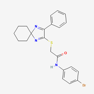 molecular formula C22H22BrN3OS B3299895 N-(4-Bromophenyl)-2-({3-phenyl-1,4-diazaspiro[4.5]deca-1,3-dien-2-YL}sulfanyl)acetamide CAS No. 899935-40-1