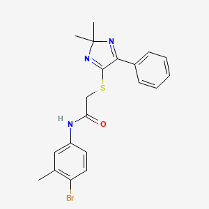 N-(4-bromo-3-methylphenyl)-2-((2,2-dimethyl-5-phenyl-2H-imidazol-4-yl)thio)acetamide