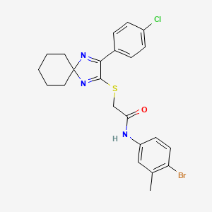N-(4-bromo-3-methylphenyl)-2-((3-(4-chlorophenyl)-1,4-diazaspiro[4.5]deca-1,3-dien-2-yl)thio)acetamide