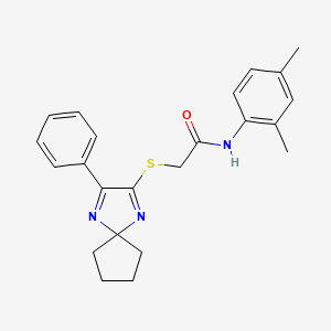 N-(2,4-Dimethylphenyl)-2-({3-phenyl-1,4-diazaspiro[4.4]nona-1,3-dien-2-YL}sulfanyl)acetamide
