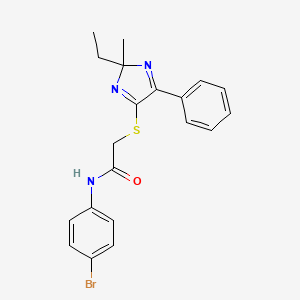 molecular formula C20H20BrN3OS B3299930 N-(4-bromophenyl)-2-((2-ethyl-2-methyl-5-phenyl-2H-imidazol-4-yl)thio)acetamide CAS No. 899935-60-5