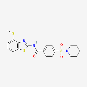 molecular formula C20H21N3O3S3 B3299936 N-(4-(methylthio)benzo[d]thiazol-2-yl)-4-(piperidin-1-ylsulfonyl)benzamide CAS No. 899941-67-4