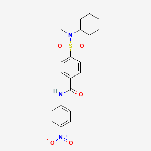 molecular formula C21H25N3O5S B3299943 4-[cyclohexyl(ethyl)sulfamoyl]-N-(4-nitrophenyl)benzamide CAS No. 899950-70-0