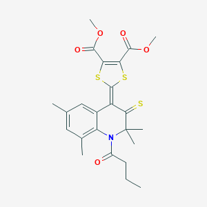 dimethyl 2-(1-butanoyl-2,2,6,8-tetramethyl-3-thioxo-2,3-dihydroquinolin-4(1H)-ylidene)-1,3-dithiole-4,5-dicarboxylate