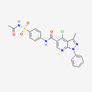 4-chloro-N-[4-(acetamidosulfonyl)phenyl]-3-methyl-1-phenyl-1H-pyrazolo[3,4-b]pyridine-5-carboxamide