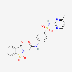 2-(1,1-dioxido-3-oxobenzo[d]isothiazol-2(3H)-yl)-N-(4-(N-(4-methylpyrimidin-2-yl)sulfamoyl)phenyl)acetamide