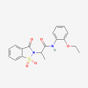 molecular formula C18H18N2O5S B3299965 2-(1,1-dioxido-3-oxobenzo[d]isothiazol-2(3H)-yl)-N-(2-ethoxyphenyl)propanamide CAS No. 899955-29-4