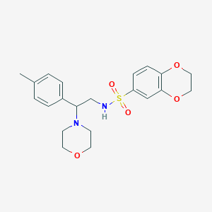 molecular formula C21H26N2O5S B3299972 N-(2-morpholino-2-(p-tolyl)ethyl)-2,3-dihydrobenzo[b][1,4]dioxine-6-sulfonamide CAS No. 899955-65-8