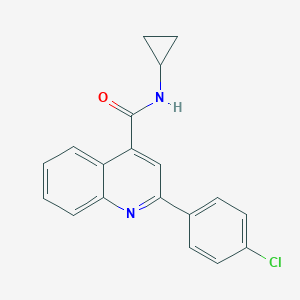 molecular formula C19H15ClN2O B329999 2-(4-chlorophenyl)-N-cyclopropylquinoline-4-carboxamide 